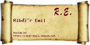 Ribár Emil névjegykártya